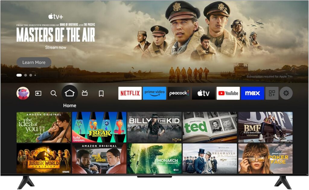 TCL 55-Inch Class S5 UHD 4K LED Smart TV with Fire TV (55S551F, 2024 Model), Dolby Vision, HDR PRO+, Dolby Atmos, Alexa Built-in with Voice Remote, Apple AirPlay 2 Compatibility, Streaming Television