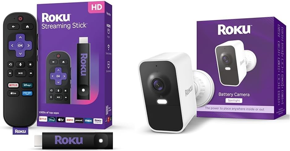 Roku Streaming Stick HD 2025 — HD Streaming Device for TV with Roku Voice Remote, Free Live TV