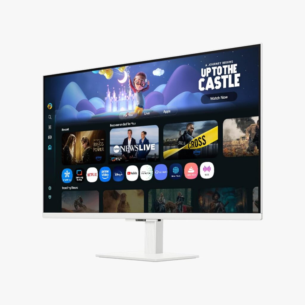 Samsung 32-Inch M5 (M50F) Series FHD Smart Monitor with Streaming TV, Speakers, HDR10, Gaming Hub, Multiple Ports, Workout Tracker, Vision Accessibility Tools, White, LS32FM503ENXZA